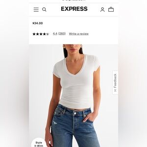 Supersoft Fitted V-Neck Double Layer Tee